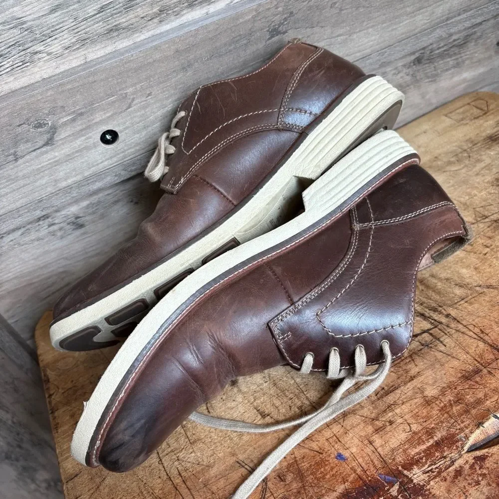 Dockers Classic Brown Leather Derby Shoes Men's sz 10.5 preworn